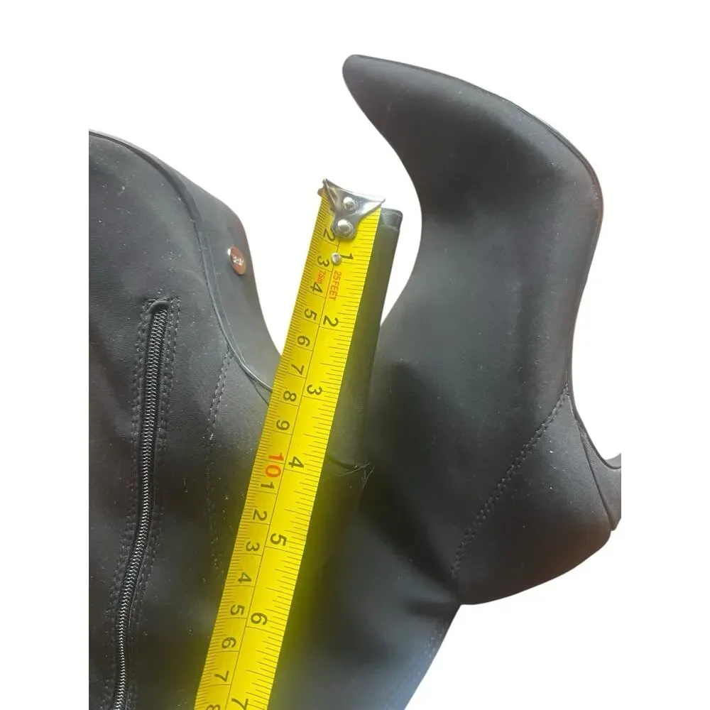 ZARA Women’s US 7.5 EU 38 Black Thigh-High Stretch Pointed Toe Stiletto Pull-On